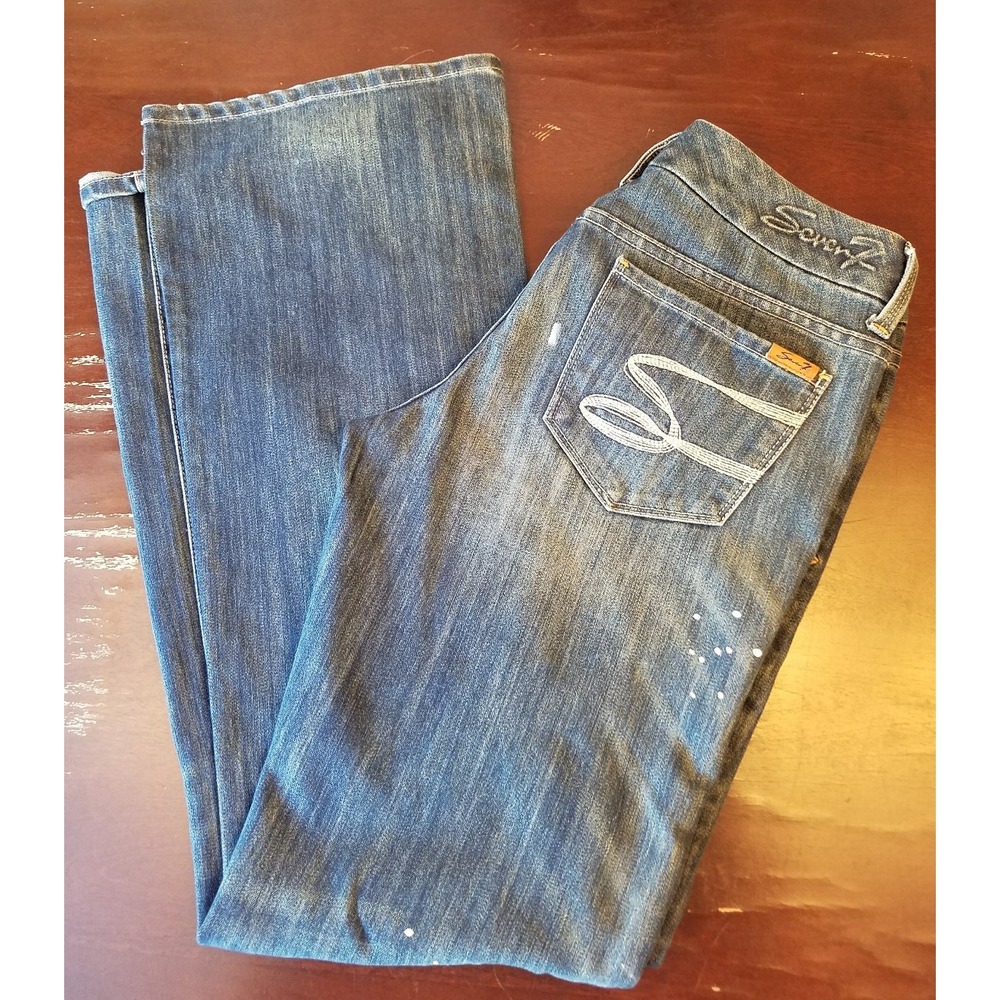 Seven7 Jeans Women's 30 Low Rise Stretch Design Pockets 32x34 Boot Cut